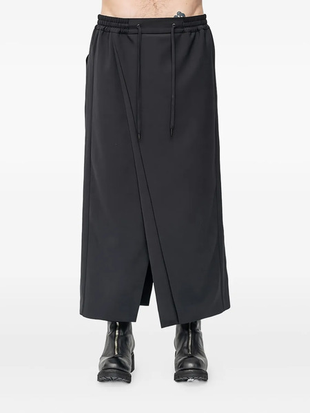  Devoa Wrap-front Drawstring Trousers - Black 