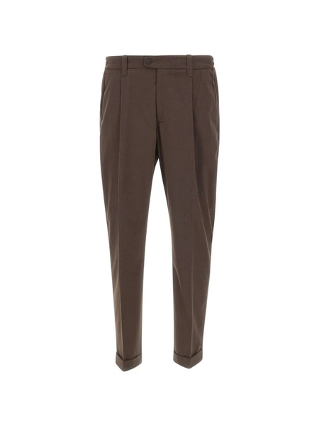  Devore Pleated-detail Trousers - Brown 
