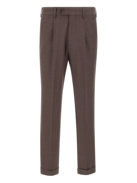  Devore Pleated-front Trousers - Brown 