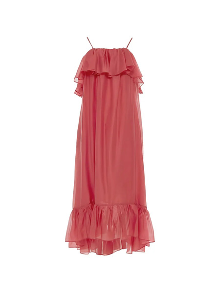  Devotion Aura Square-neck Midi Dress - Pink 