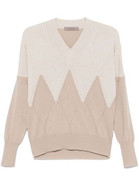  D.exterior Argyle-check Sweater - Neutrals 