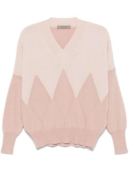  D.exterior Argyle-check Sweater - Pink 