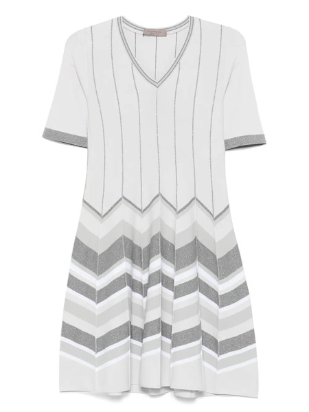  D.exterior Chevron-knit Mini Dress - Grey 
