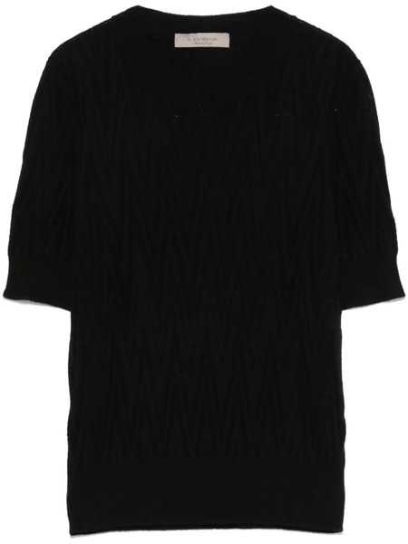  D.exterior Chevron-knit Sweater - Black 
