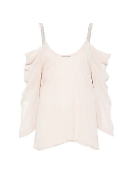  D.exterior Cold-shoulder Blouse - Neutrals 