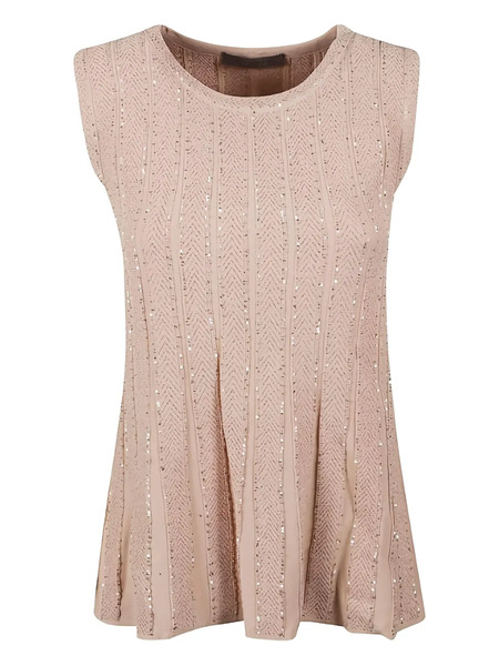  D.exterior Embellished Sleeveless Top - Neutrals 