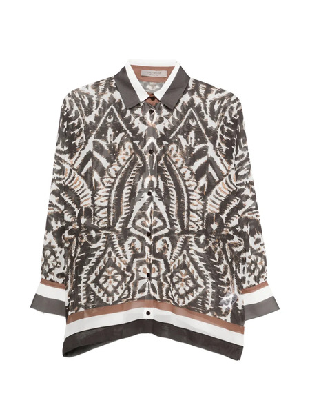  D.exterior Patterned Buttoned Shirt - Brown 