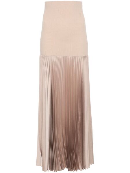  D.exterior Pleated Midi Skirt - Neutrals 