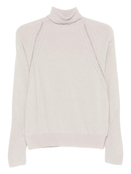  D.exterior Roll-neck Embellished Sweater - Neutrals 