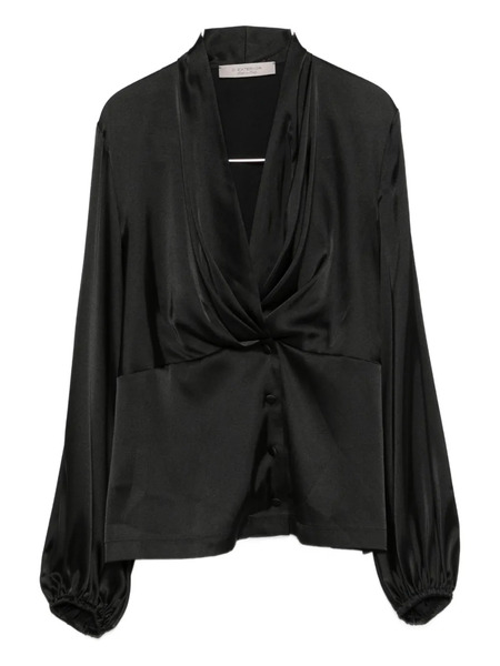  D.exterior Twisted Buttoned Blouse - Black 