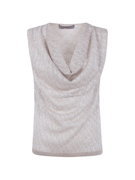 D.exterior Zigzag-pattern Top - Neutrals 