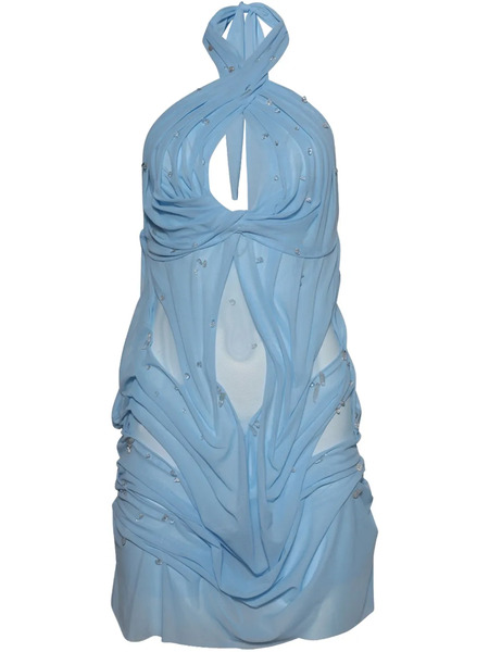  Di Petsa Hand-draped Mini Dress - Blue 