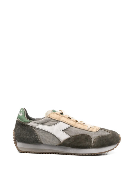  Diadora Equipe Beige Dew Detail Leather Sneakers - Grey 