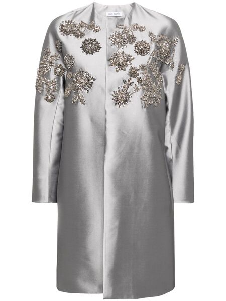  Dice Kayek Embellished Coat - Grey 