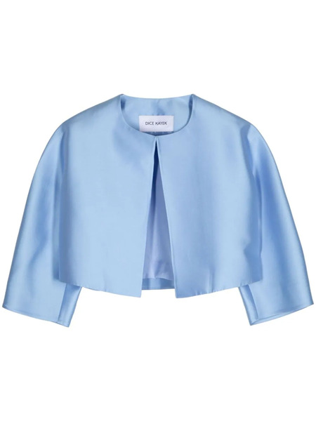  Dice Kayek Satin-finish Cropped Jacket - Blue 