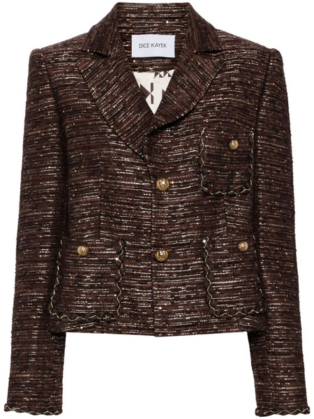  Dice Kayek Tweeded Blazer - Brown 