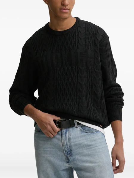  Dickies Cable-knit Crew-neck Sweater - Black 
