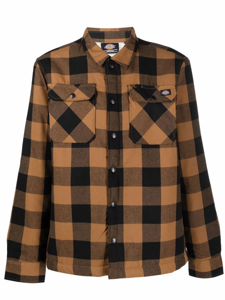  Dickies Construct Plaid-check Print Jacket - Brown 