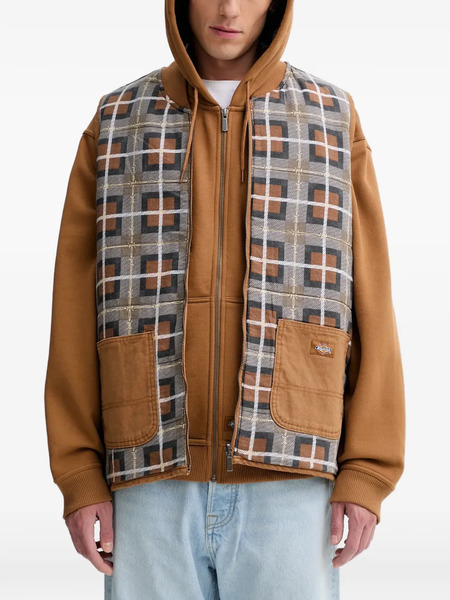  Dickies X Trasher Reversible Check-pattern Gilet - Brown 