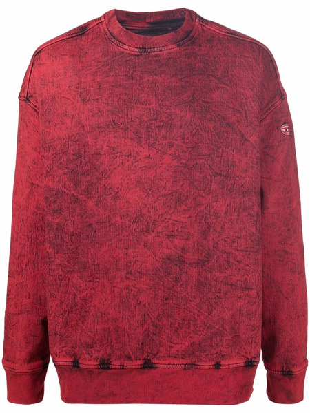  Diesel Acid-wash Crew Neck Sweatshirt - Red 