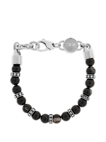  Diesel Beaded Logo-charm Bracelet - Silver 
