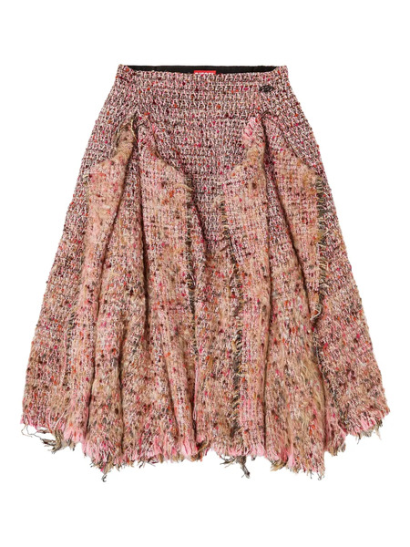  Diesel Bouclé Frayed Asymmetrical Skirt - Pink 