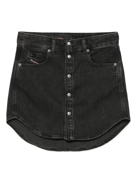  Diesel Button-front Denim Mini Skirt - Black 