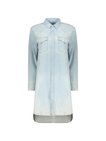  Diesel Buttoned Long-sleeve Denim Mini Dress - Blue 