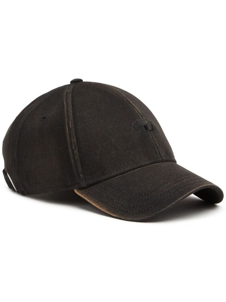  Diesel C-run-wash Logo-embroidered Cap - Black 