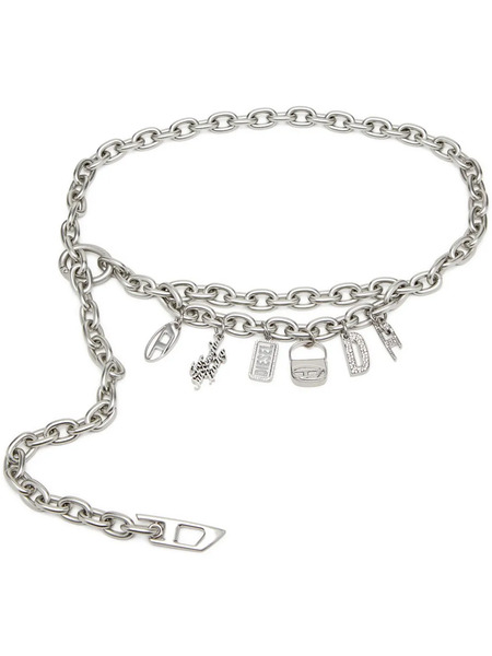  Diesel Charm Chain Belt - Silver 