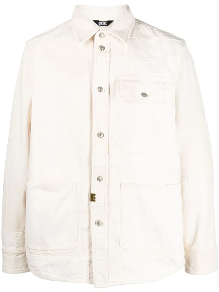  Diesel Chest Flap Pocket Denim Jacket - Neutrals 