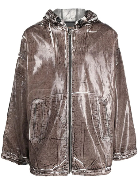  Diesel Coated Denim Jacket - Brown 