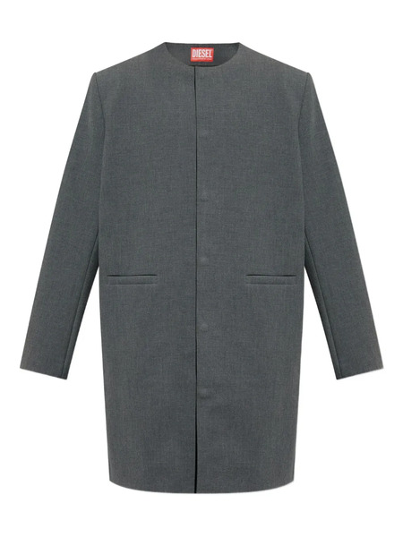  Diesel Collarless Single-breasted Coat - Grey 