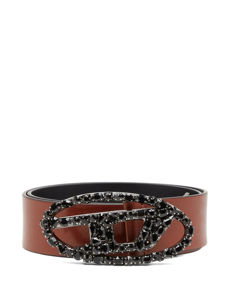  Diesel Crystal-embellished Buckle Belt - Brown 