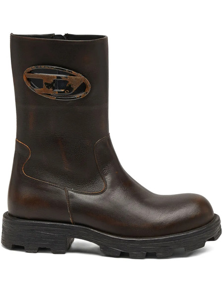  Diesel D-hammer Logo-plaque Biker Boots - Brown 