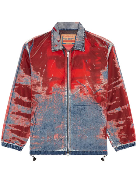  Diesel D-krap Devoré-denim Jacket - Red 