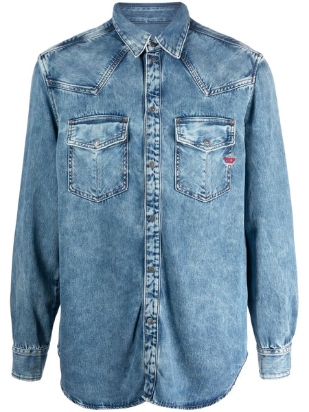  Diesel D-ocean Washed-denim Shirt - Blue 
