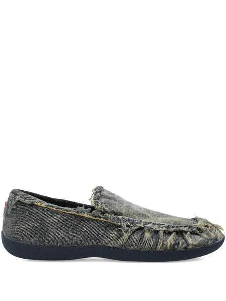  Diesel D-shock Frayed Denim Loafers - Blue 