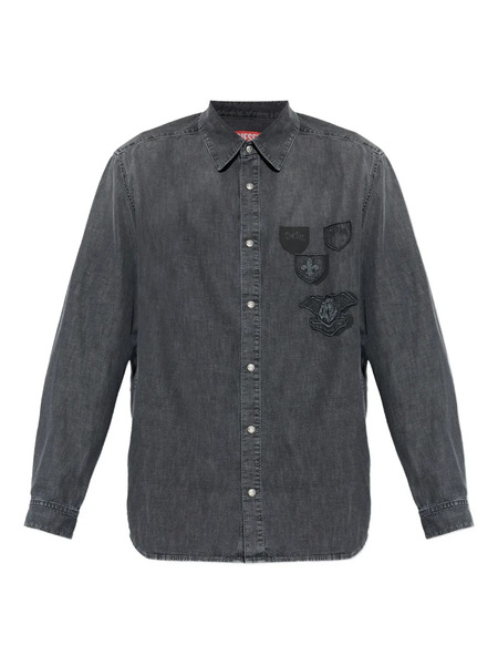  Diesel D-simply-s15 Embroidered Shirt - Grey 