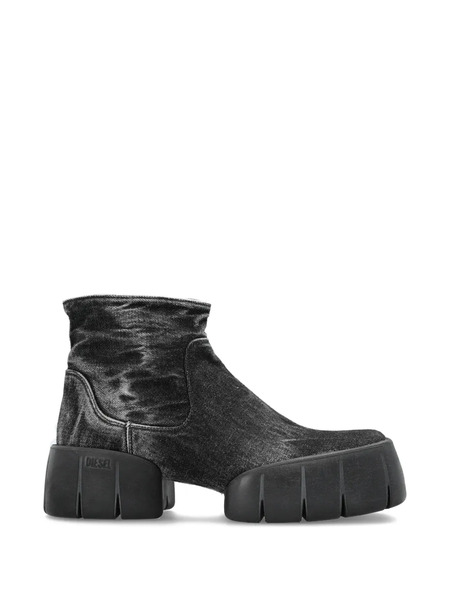  Diesel D-tex Platform Ankle Boots - Black 
