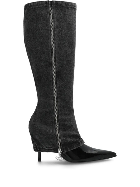  Diesel D-venus Twisted Knee-high Boots - Black 