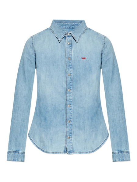  Diesel De-eazy Button Embroidered Shirt - Blue 