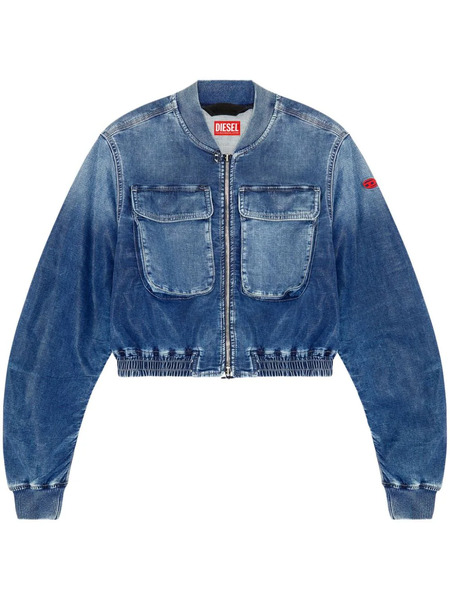  Diesel De-khlo-s Track Denim Bomber Jacket - Blue 
