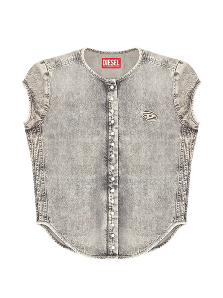  Diesel De-roset-s Buttoned Denim Shirt - Grey 