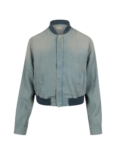  Diesel Denim-effect Bomber Jacket - Blue 