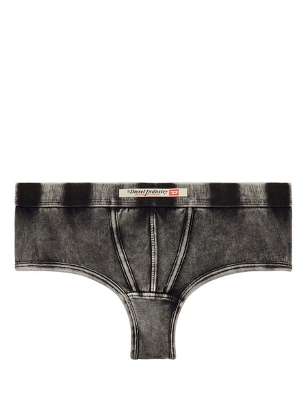  Diesel Denim-effect Jersey Thong - Black 