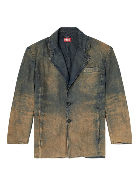  Diesel Distressed Denim Blazer - Blue 