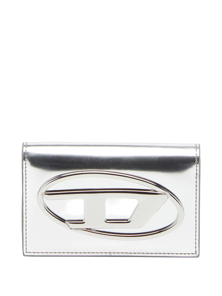  Diesel 1dr Metallic-effect Card Holder - Silver 