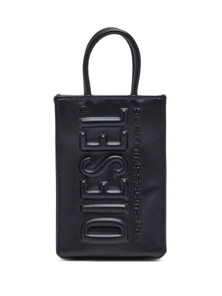  Diesel Dsl 3d Mini X Logo-embossed Tote Bag - Black 