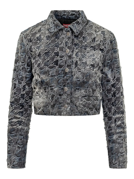  Diesel Frayed Denim Jacket - Black 